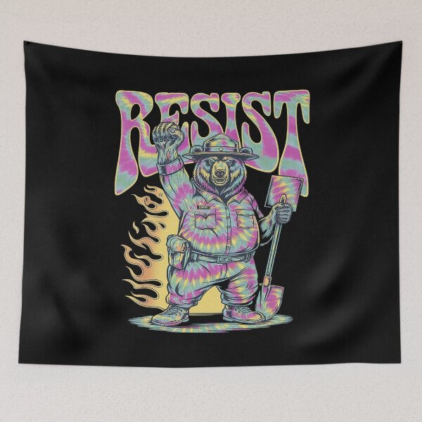 Item preview, Tie Dye Distressed Smokey Resist Bear Nation Park  designed and sold by CombatTask.