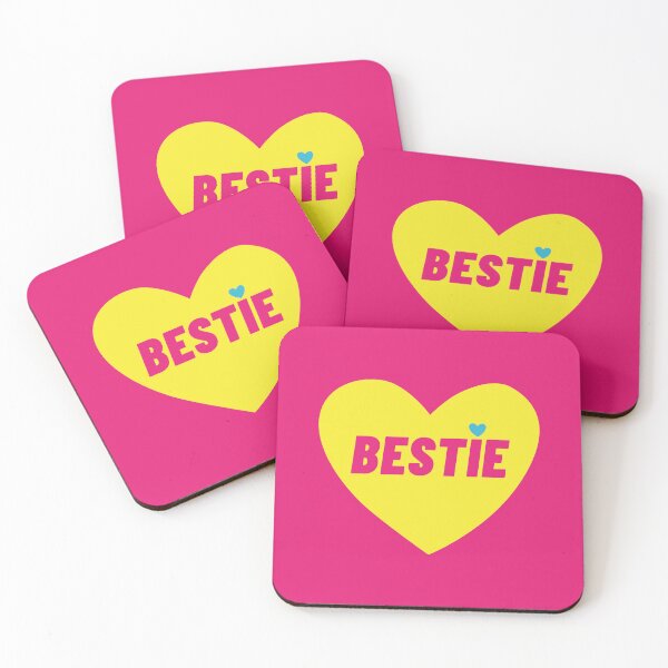 Item preview, Yellow BESTIE Heart - Galentine's Day Gift Idea designed and sold by Vector Woofs.