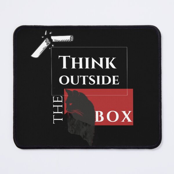 Item preview, Think Outside the Box – Creative Black Cat Motivation Quote Art. designed and sold by Artistry-Nadia.