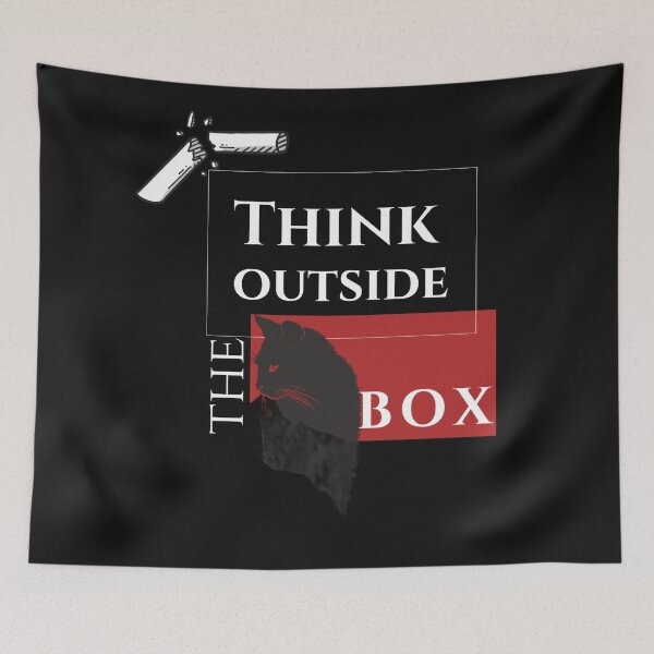 Item preview, Think Outside the Box – Creative Black Cat Motivation Quote Art. designed and sold by Artistry-Nadia.