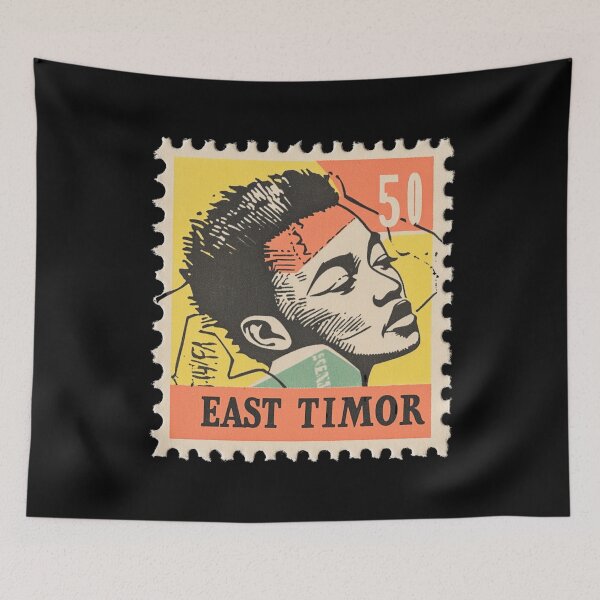 Item preview, Vintage East Timor Postage Stamp Art - Modernist Island Portrait designed and sold by tiigerdad.