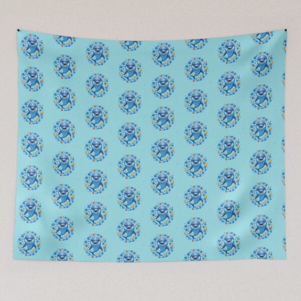 Item preview, Happy Smiling Dolphin & Fish having Fun in the Ocean designed and sold by Sunny Day Gallery.
