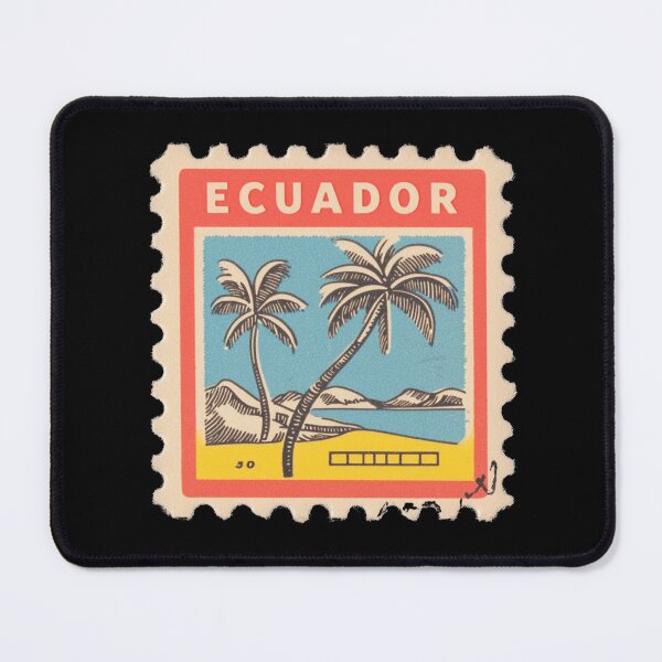 Item preview, Vintage Ecuador Postage Stamp Art - Tropical Pacific Coast & Palms designed and sold by tiigerdad.