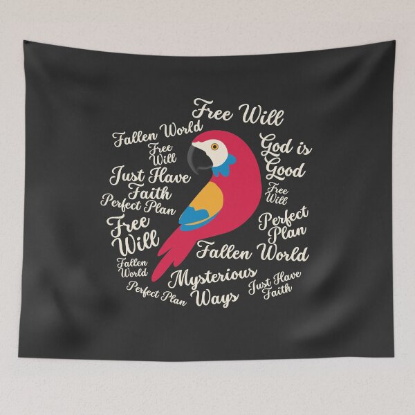 Item preview, Christian Parrot- Squawk! Fallen World! - Atheist Animals  designed and sold by EvergreenRevolt.