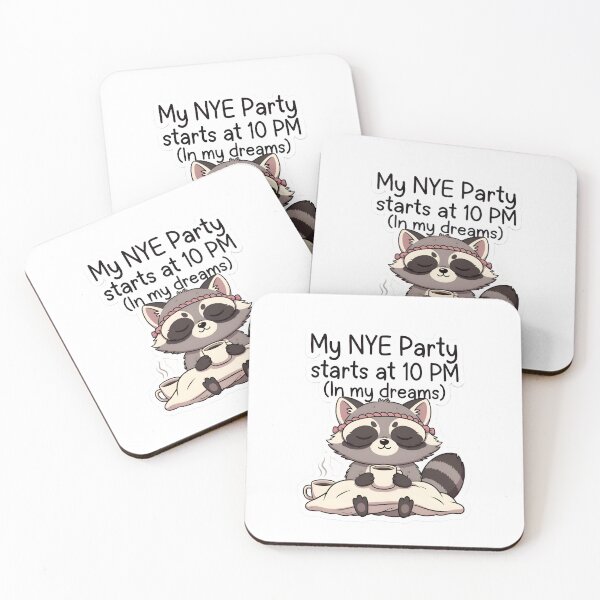 Item preview, Sleepy Raccoon Introvert New Year - Funny NYE Quote designed and sold by MukuMint.