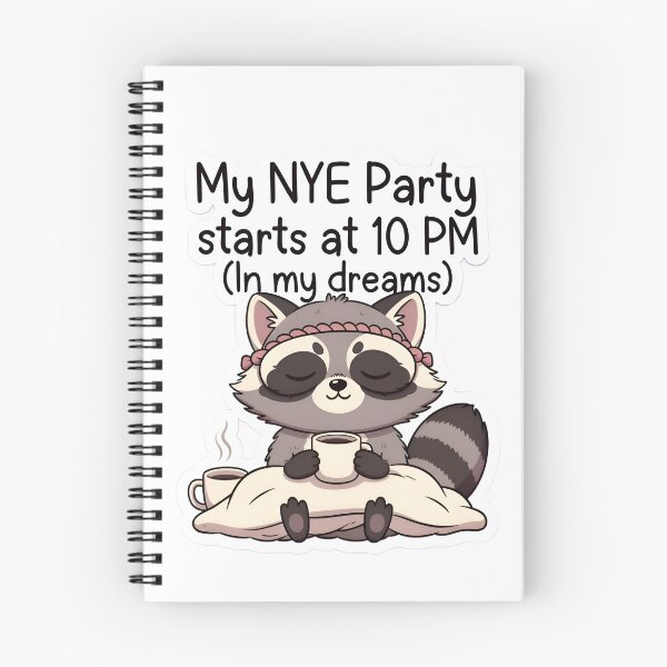 Item preview, Sleepy Raccoon Introvert New Year - Funny NYE Quote designed and sold by MukuMint.