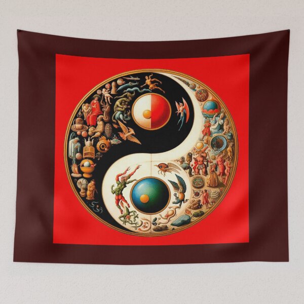 Item preview, Taijitu, Variance of Duality – Surreal Balance of Myth and Mandate designed and sold by daweave77.