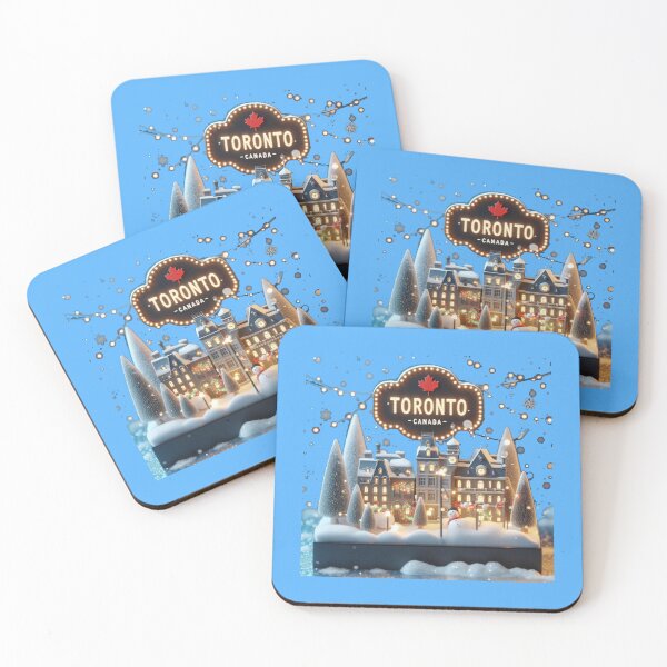 Item preview, Toronto Canada – Winter Holiday Night | Cute 3D City Labe,  designed and sold by PaintMeWorld.