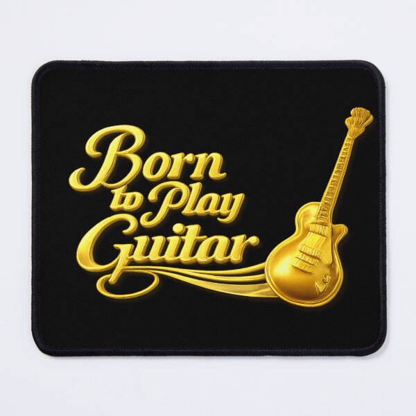 Item preview, Born to Play Guitar – Shiny Gold Guitar Design designed and sold by MySheetMusicArt.