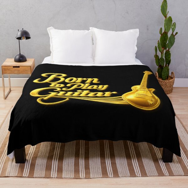 Item preview, Born to Play Guitar – Shiny Gold Guitar Design designed and sold by MySheetMusicArt.