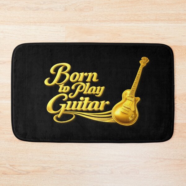 Item preview, Born to Play Guitar – Shiny Gold Guitar Design designed and sold by MySheetMusicArt.