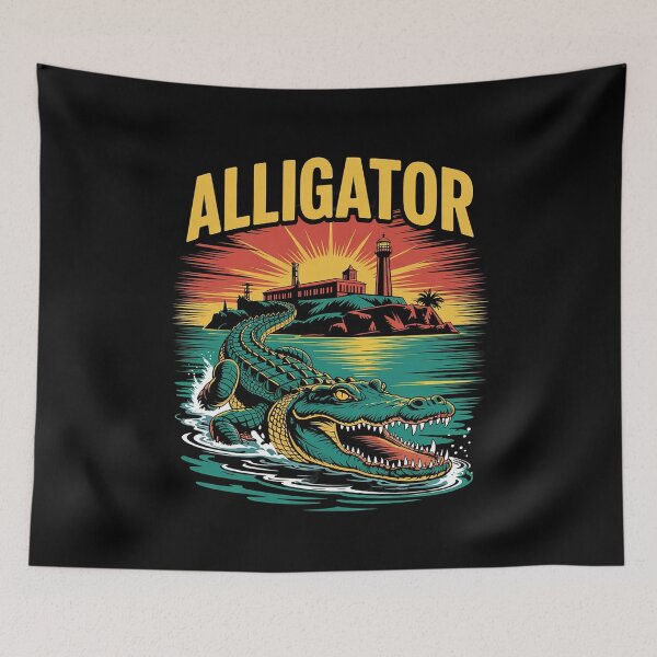 Item preview, Alligator Alcatraz Sunset Gator Island  designed and sold by PowAcademy.