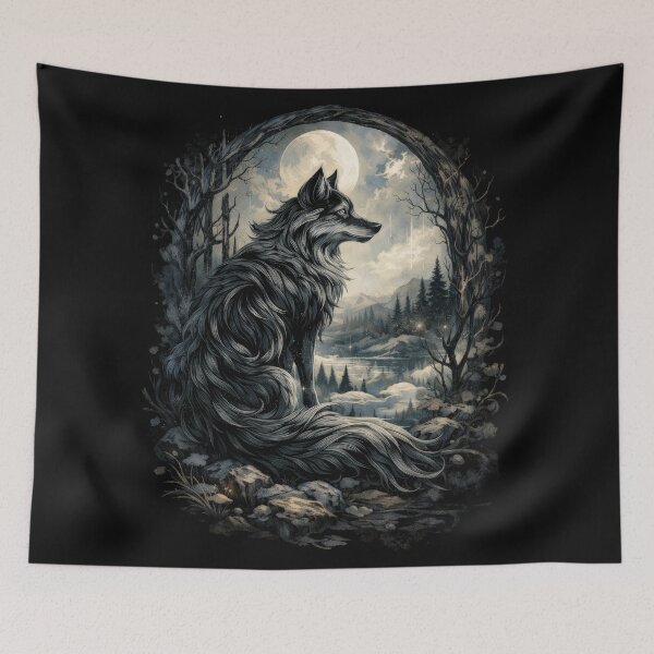 Item preview, Lone Wolf Under Moonlit Skies designed and sold by Daagath.
