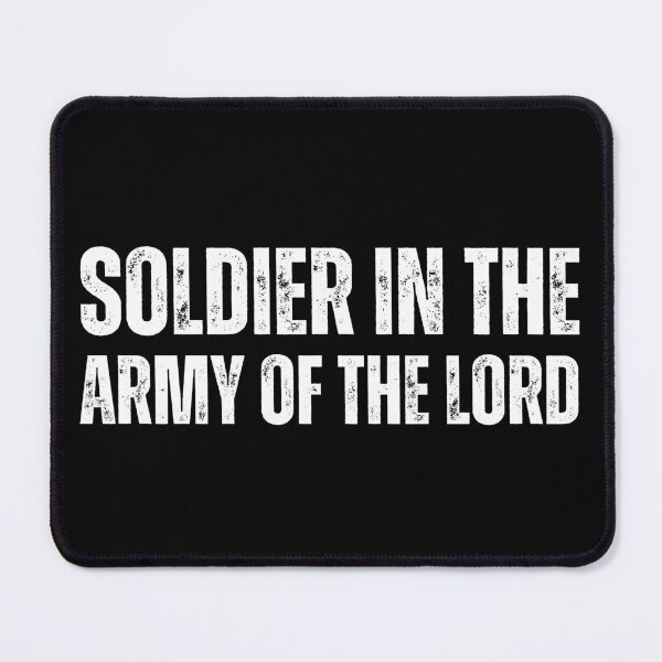Item preview, Soldier in the Army of the Lord – Bold Christian Faith Design white worn look font designed and sold by GFamilyC.