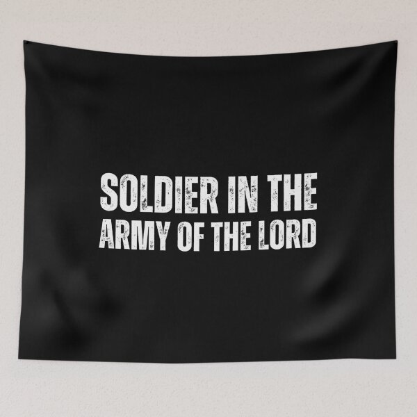 Item preview, Soldier in the Army of the Lord – Bold Christian Faith Design white worn look font designed and sold by GFamilyC.