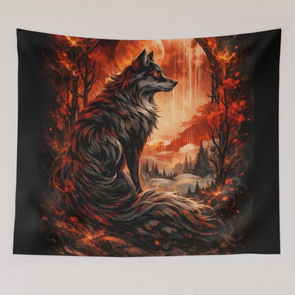 Item preview, Infernal Wolf Beneath the Blood Moon designed and sold by Daagath.