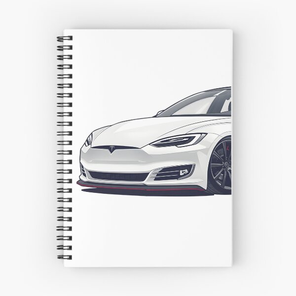 Item preview, White Tesla Model S Plaid Electric Performance Sedan Sticker designed and sold by PalmixArt.
