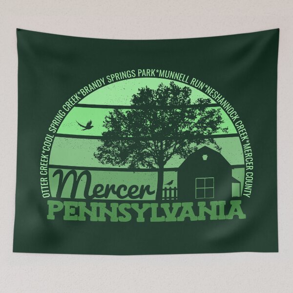 Item preview, Mercer Pennsylvania Sunset Retro Vintage Local Pride Logo designed and sold by CRHPOD20.