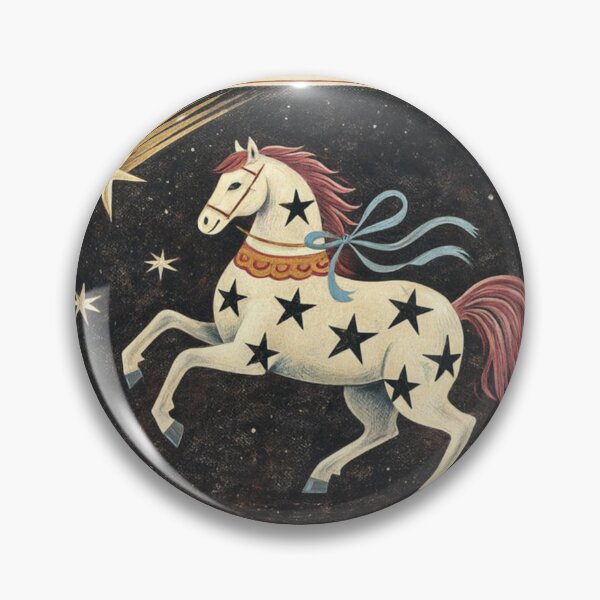 Item preview, Caballo de arte popular celestial - Carrusel vintage de noche estrellada designed and sold by Sofyan studio.