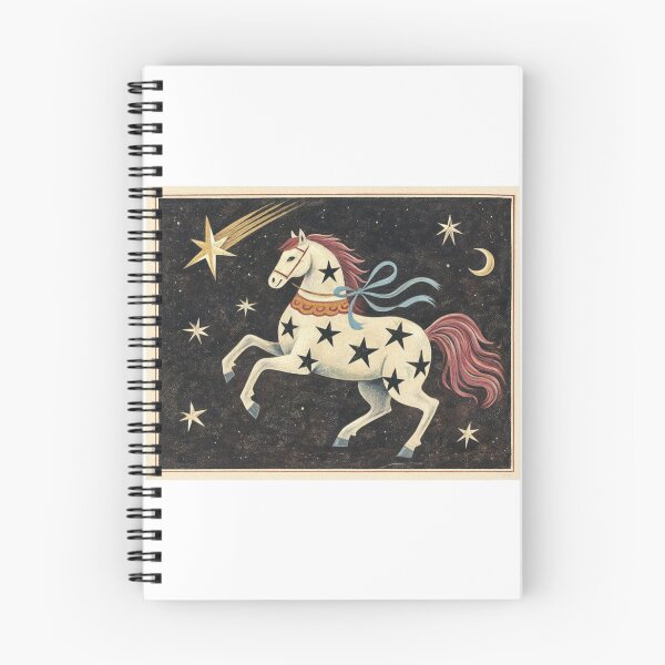 Item preview, Celestial Folk Art Horse - Vintage Starry Night Carousel Aesthetic designed and sold by Sofyan studio.