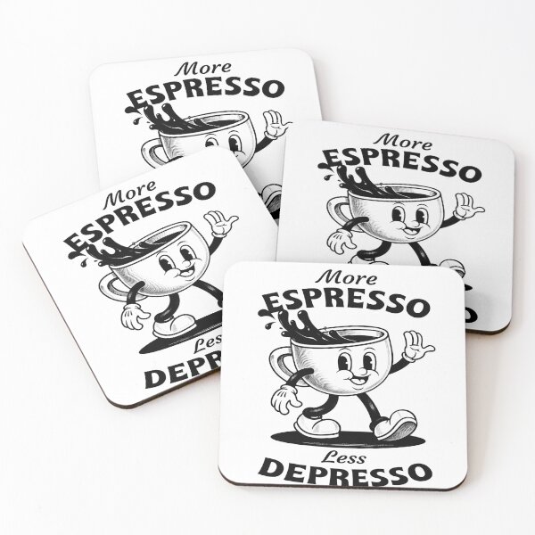 Item preview, More Espresso, Less Depresso – Vintage Coffee Motivation designed and sold by DariusZD.