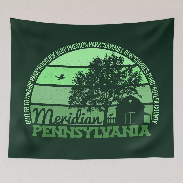 Item preview, Meridian Pennsylvania Sunset Retro Vintage Local Pride Logo designed and sold by CRHPOD20.