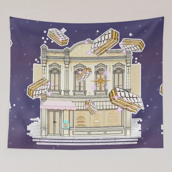Item preview, Magical Bakery Illustration – Dreamy Cake Shop with Floating Desserts designed and sold by Sugar Wisdom .
