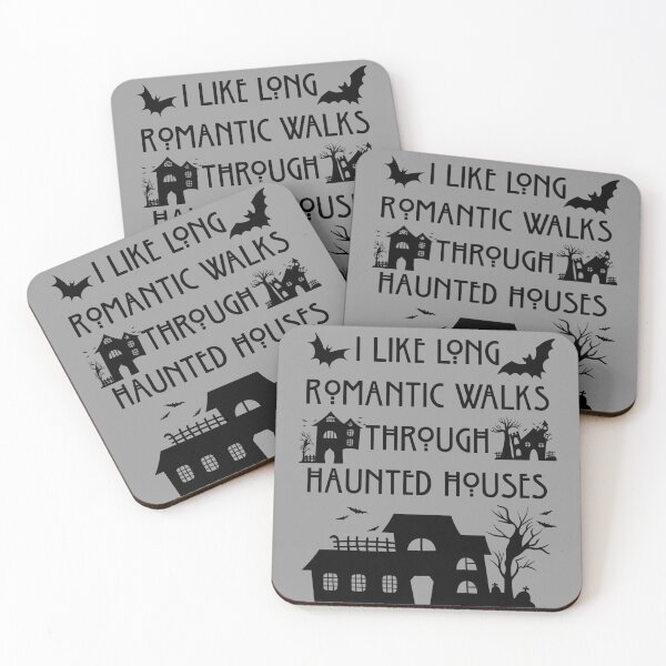 Item preview, Funny Nerdy I Like Romantic Walks Through Haunted Houses Gothic Black Text designed and sold by MathWare MathClips.