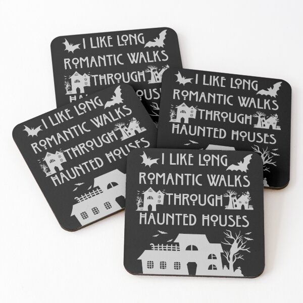 Item preview, Funny Nerdy I Like Romantic Walks Through Haunted Houses Gothic Gray Text designed and sold by MathWare MathClips.