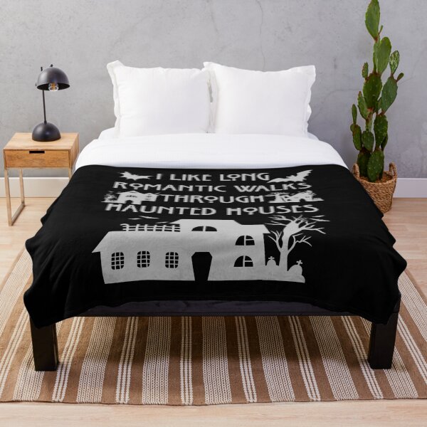 Item preview, Funny Nerdy I Like Romantic Walks Through Haunted Houses Gothic Gray Text designed and sold by MathWare MathClips.