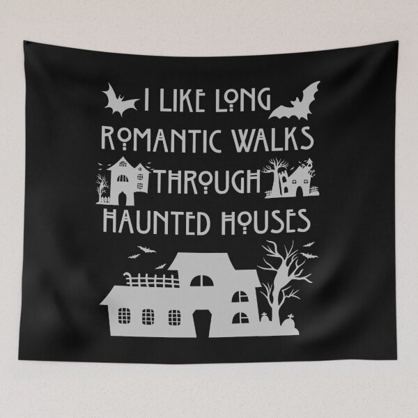 Item preview, Funny Nerdy I Like Romantic Walks Through Haunted Houses Gothic Gray Text designed and sold by MathWare MathClips.