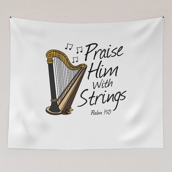 Item preview, Harp, Praise Him With Strings, Christian Harpist designed and sold by doodlerob.