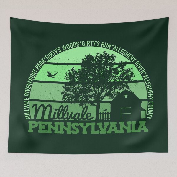 Item preview, Millvale Pennsylvania Sunset Retro Vintage Local Pride Logo designed and sold by CRHPOD20.