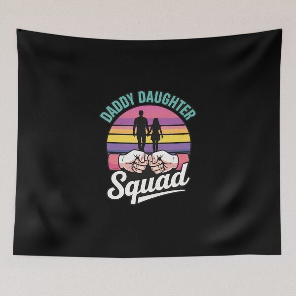 Item preview,  Daddy Daughter Squad – Retro Sunset Father and Girl Fist Bump designed and sold by w66aboo.