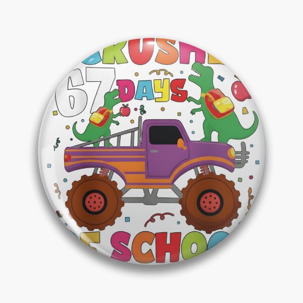 Item preview, I Crushed 67 Days of School Dinosaur Monster Truck Shirt designed and sold by YYoYY.
