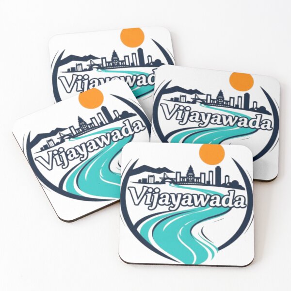 Item preview, Diseño del horizonte de la ciudad de Vijayawada con el río Krishna y el sol naciente designed and sold by MystiColo.