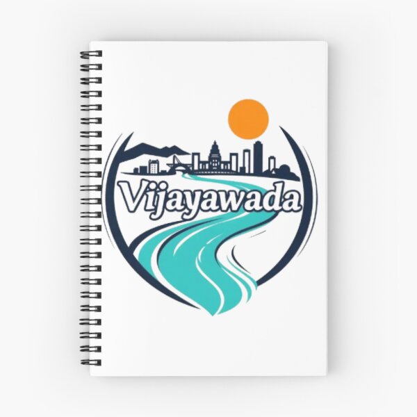 Item preview, Vijayawada City Skyline Design with Krishna River and Rising Sun designed and sold by MystiColo.