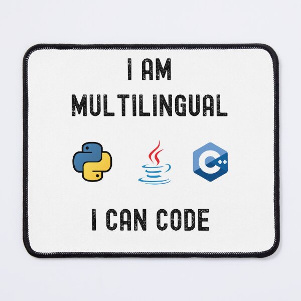 Item preview, Funny Nerdy I am Multilingual I can Code Python  C++ Computer Programmer Science Black Text designed and sold by MathWare MathClips.