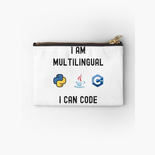 Item preview, Funny Nerdy I am Multilingual I can Code Python  C++ Computer Programmer Science Black Text designed and sold by MathWare MathClips.