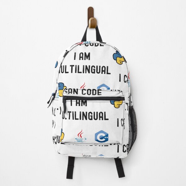 Item preview, Funny Nerdy I am Multilingual I can Code Python  C++ Computer Programmer Science Black Text designed and sold by MathWare MathClips.