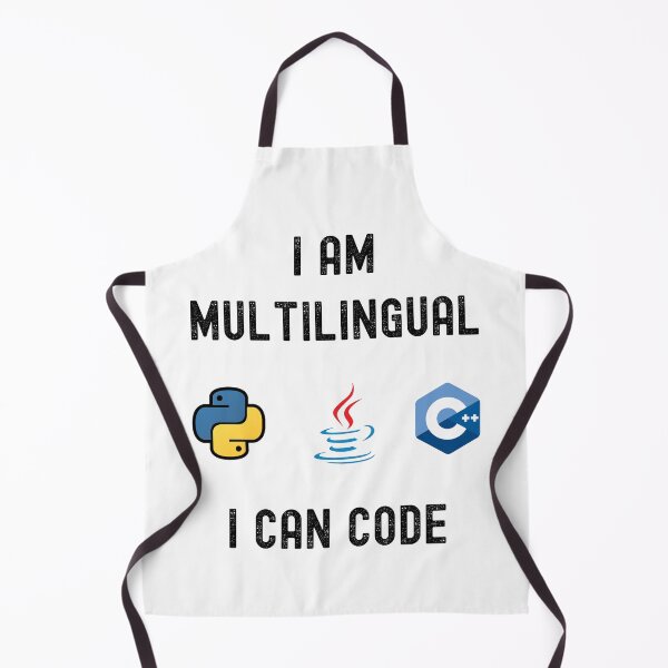 Item preview, Funny Nerdy I am Multilingual I can Code Python  C++ Computer Programmer Science Black Text designed and sold by MathWare MathClips.