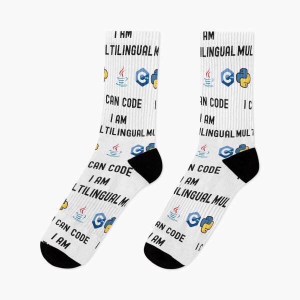 Item preview, Funny Nerdy I am Multilingual I can Code Python  C++ Computer Programmer Science Black Text designed and sold by MathWare MathClips.