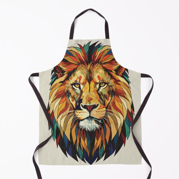 Item preview, lion bust mosaic designed and sold by designmari.