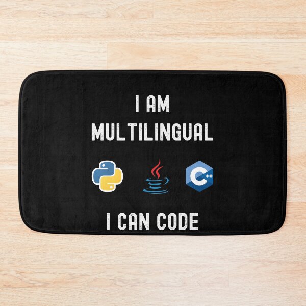 Item preview, Funny Nerdy I am Multilingual I can Code Python  C++ Computer Programmer Science White Text designed and sold by MathWare MathClips.