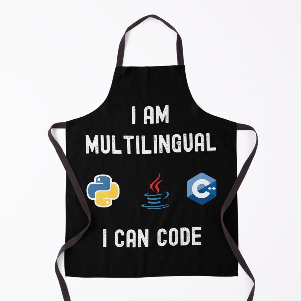 Item preview, Funny Nerdy I am Multilingual I can Code Python  C++ Computer Programmer Science White Text designed and sold by MathWare MathClips.