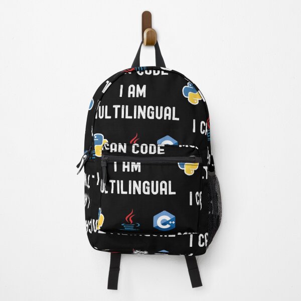 Item preview, Funny Nerdy I am Multilingual I can Code Python  C++ Computer Programmer Science White Text designed and sold by MathWare MathClips.