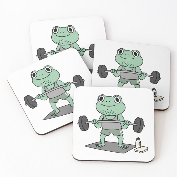 Item preview, Gym Frog – Cute Fitness Motivation Mascot designed and sold by SOFT CHAOS CREATURE SHOP.