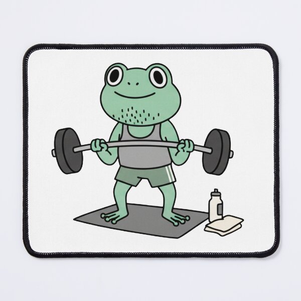 Item preview, Gym Frog – Cute Fitness Motivation Mascot designed and sold by SOFT CHAOS CREATURE SHOP.