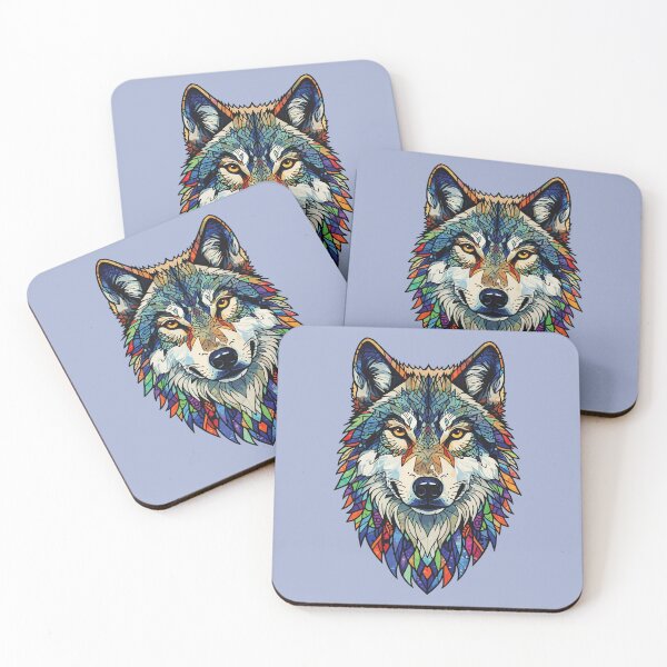 Item preview, Wolf bust mosaic designed and sold by designmari.