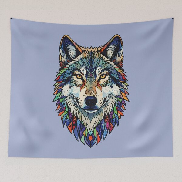 Item preview, Wolf bust mosaic designed and sold by designmari.